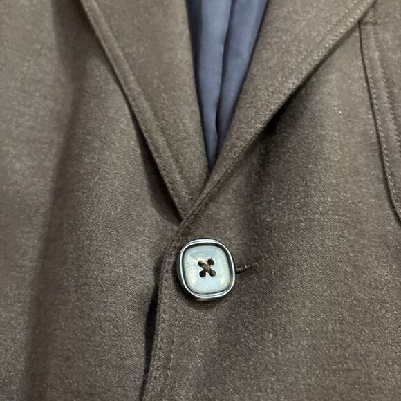 Faconnable Wool Blend Three-Button Blazer - Tall See Photos - See Measurements - Picture 5 of 14